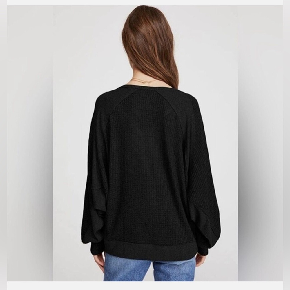 NWT Free People Black V-Neck Women's Small Top - Picture 2 of 6